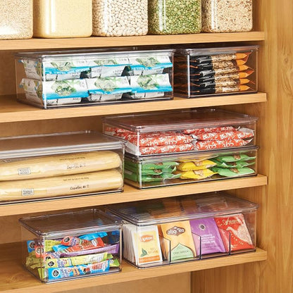 iDesign Plastic Stackable Hinged-Lid Storage Box, Freezer and Fridge - Image 7