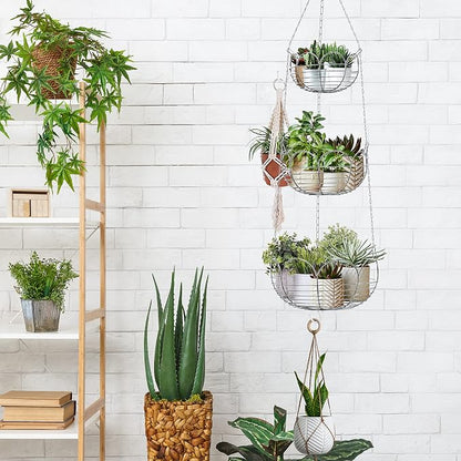 Simple Houseware Modern 3-Tier Hanging Fruit Basket - Image 3