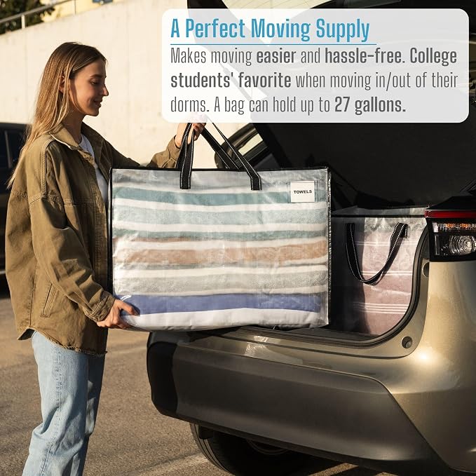 VENO 4 Pack Heavy Duty Moving Bags, Storage Bags, Packing Supplies, Top Zipper - Image 6
