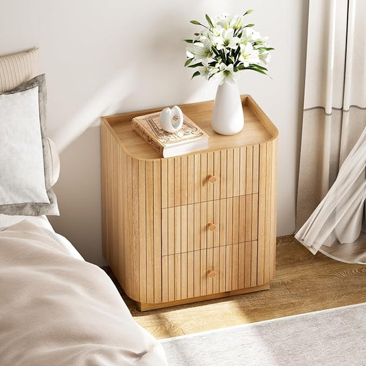 COZAYH Farmhouse 3 Drawer Wood Nightstand by COZAYH