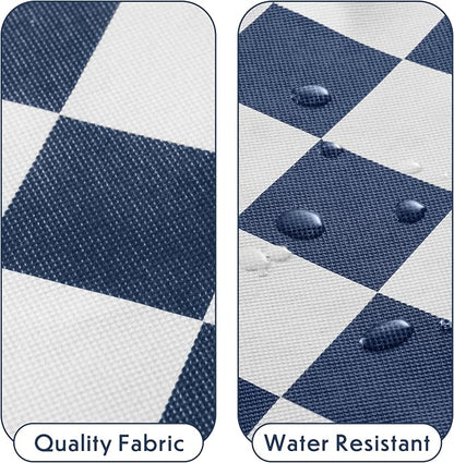 Navy Blue Checkered Clothes Storage Bins, 100L Large Blanket Storage Bags 3 Pack - Image 7