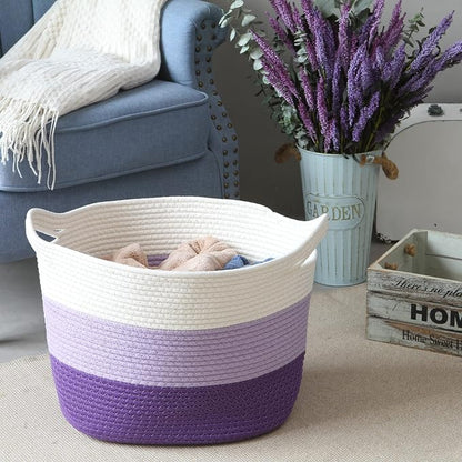 Sea Team Oval Large Cotton Rope Woven Storage Basket - Image 3