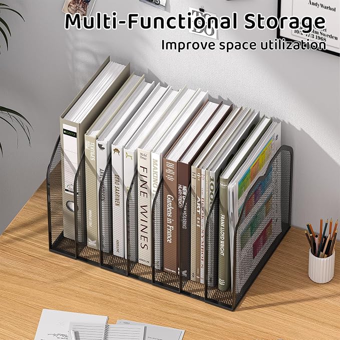 Black 7-Section File Folder Organizer - Image 2