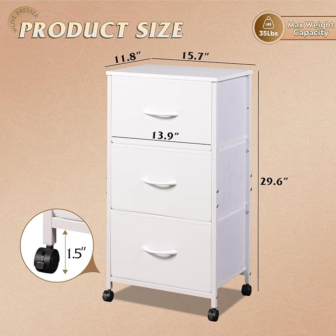 WLIVE Rolling Dresser Nightstand - Image 3