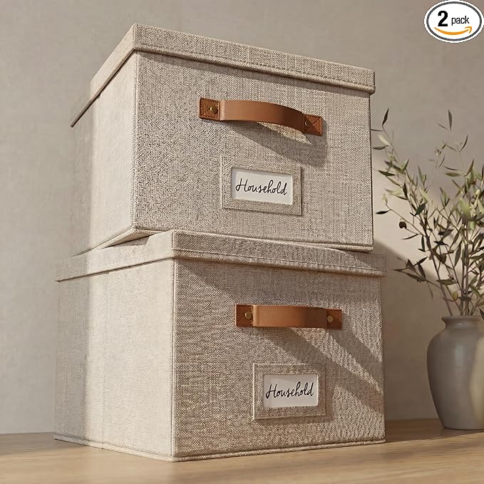 Decorative File Organizer Box Set of 2 by ZICOTO