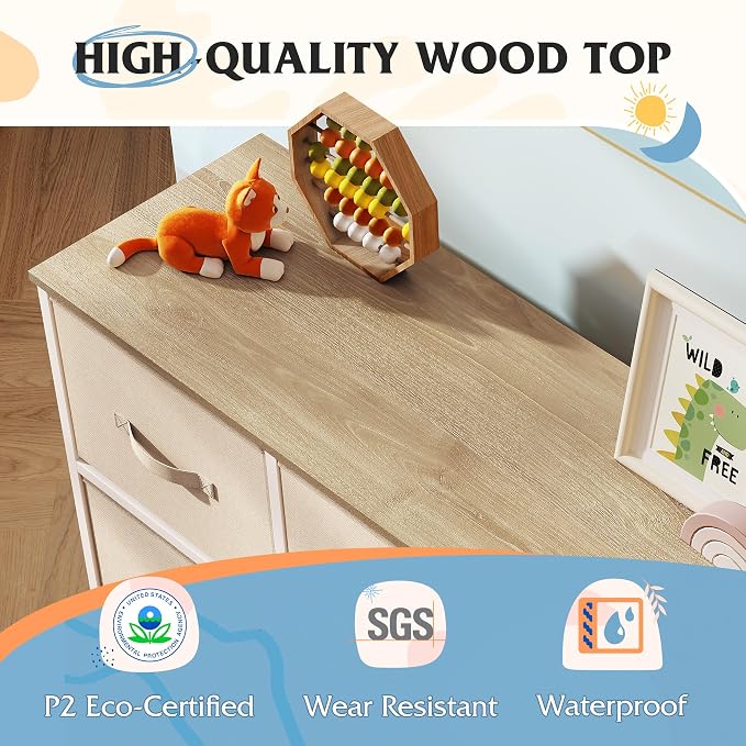 WLIVE 9 Drawer Dresser, Fabric Storage Tower - Image 6