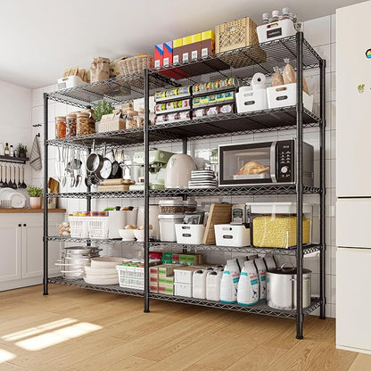 REIBII 1450LBS Metal Shelving Unit Storage Shelves 5 Tier Wire Shelving 58.1''W - Image 2
