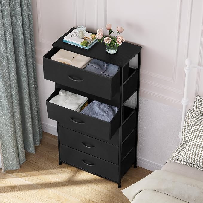 Tall 6-Drawer Wide Fabric Storage Tower Dresser - Image 4