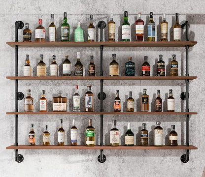 HDDFER Floating Book Shelves for Wall 4 Tier 70 inch Bookshelf Industrial Pipe - Image 7