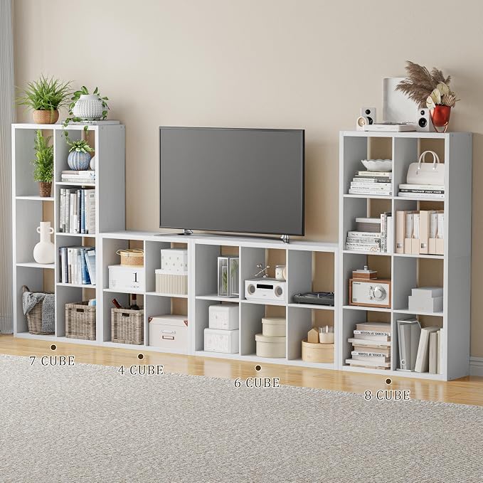 Cube Storage Organizer Bookcase, Decorative 11 inch Open Back Cubical Shelf - Image 4