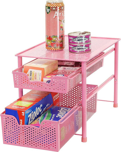 Simple Houseware Stackable 2 Tier Sliding Basket Organizer Drawer - Image 4
