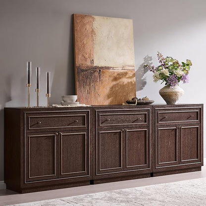 ACCOHOHO Modern Farmhouse Buffet Cabinet, 94.5" Sideboard Credenza, Modular by ACCOHOHO