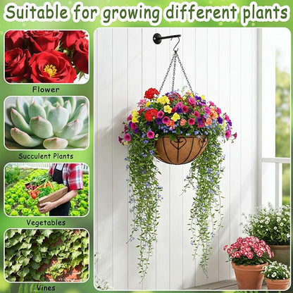 4pcs 16 inch Metal Hanging Baskets Round Wire Plant Stand - Image 6
