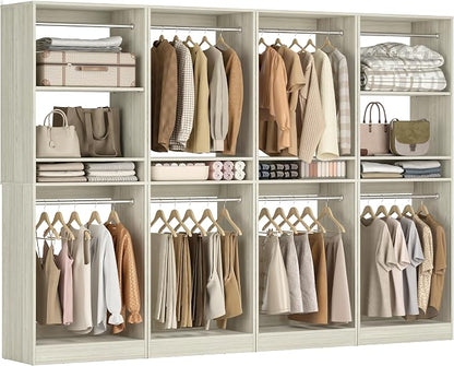 Unikito 100” Closet System, 8.3FT Wood Closet Storage Organizer by Unikito