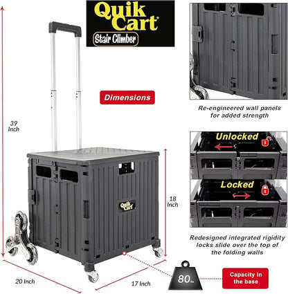 dbest products Quik Cart Stair Climber Wheeled Rolling Crate Teacher Utility - Image 3