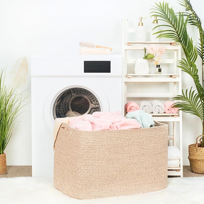 MINTWOOD Design 112L Extra Large Blanket Basket Holder Living Room, Dog Toy - Image 3