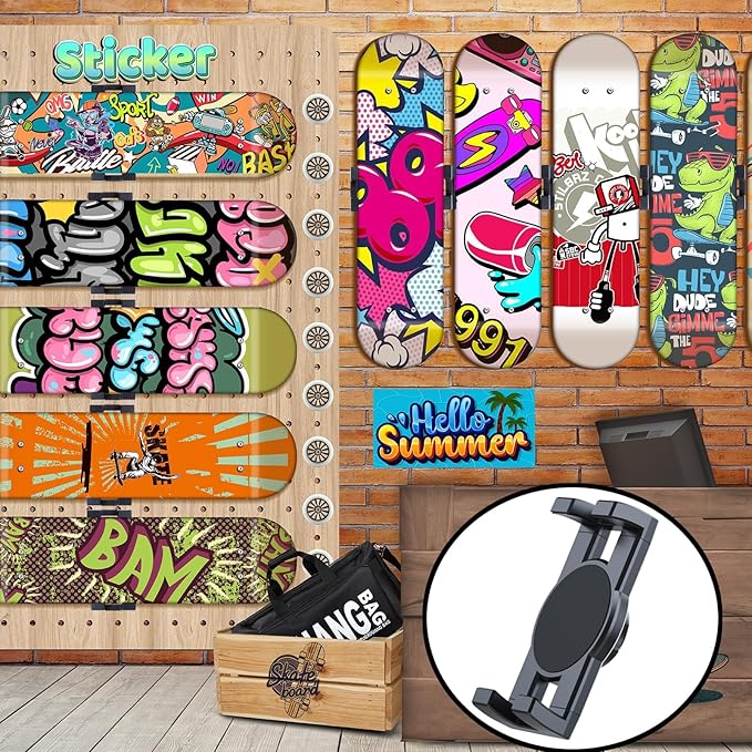 2 Set Skate deck wall mount, 360° rotatable skateboard wall mount, Floating - Image 5