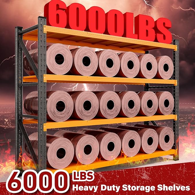 6000LBS Heavy Duty Garage Shelving Units, Large Storage Rack, Steel Shelf - Image 3