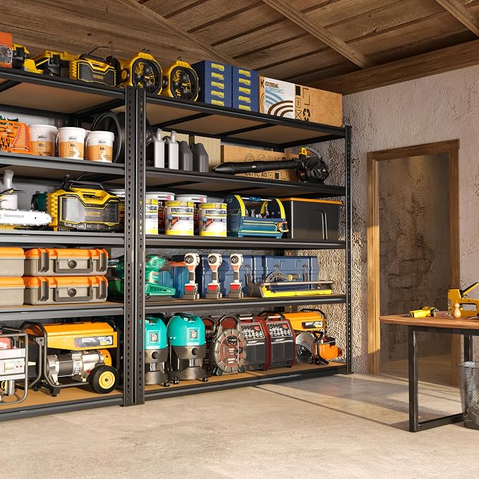 48" W Garage Shelving Heavy Duty 3200LBS Garage Storage Shelving, 5 Tier - Image 2