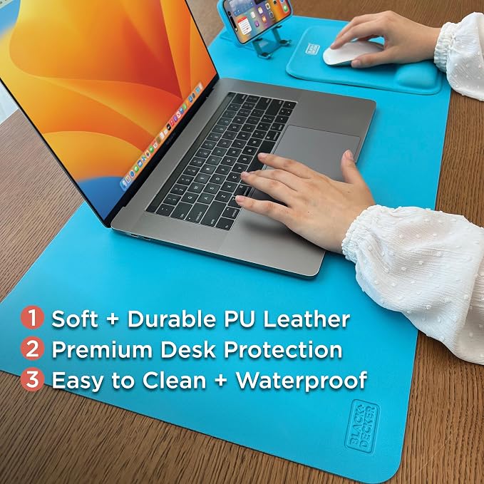 Black+Decker Faux Leather Desk Mat - Image 2