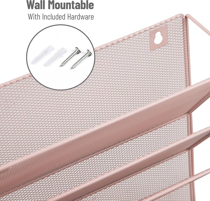 Mind Reader 5-Tier Vertical File Storage, Desktop Organizer, Wall Mount - Image 4