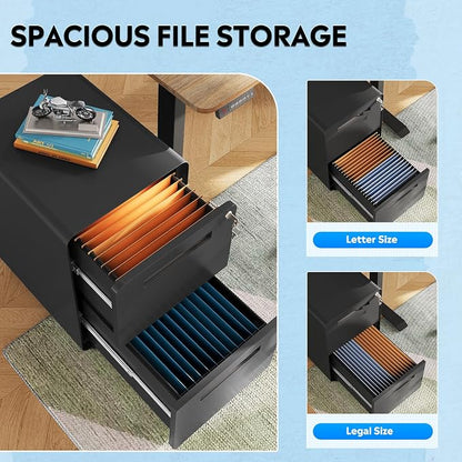 DEVAISE 2-Drawer Rounded Corner Metal File Cabinet - Image 4