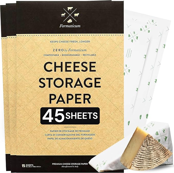 Formaticum 45-Pack Zero Cheese Storage Paper, Compostable, Biodegradable by Formaticum