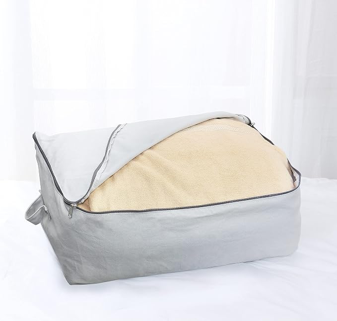 2PCS Durable Cotton Canvas, Soft Space Save Storage Bag Wardrobe Organizer - Image 6