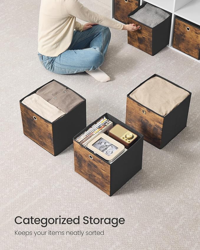 SONGMICS Storage Cubes, Foldable Fabric Storage Bins, 11.8 x 11.8 x 11.8 Inches - Image 4