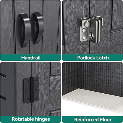YITAHOME 59 cuft Vertical Outdoor Storage Shed w/o Shelf, 5.6 x 2.3 ft Lockable - Image 3