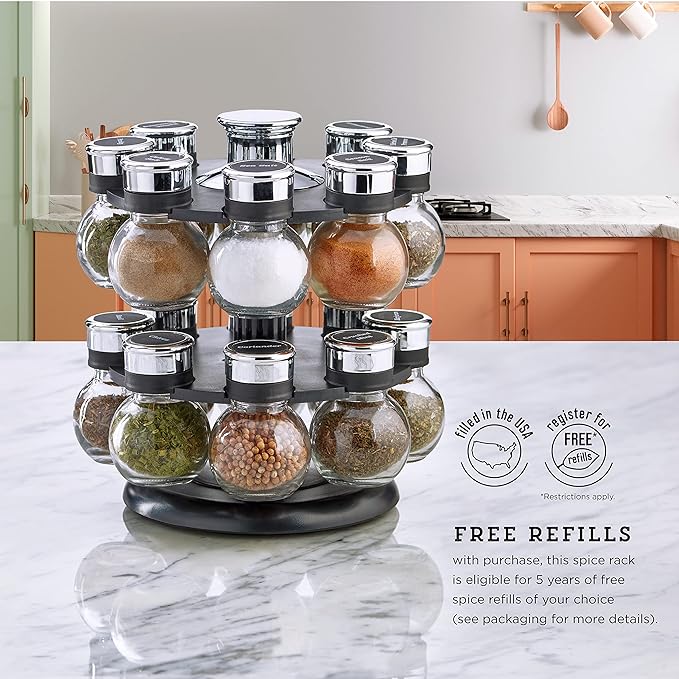Kamenstein 16 Jar Ellington Revolving Countertop Spice Rack - Image 6