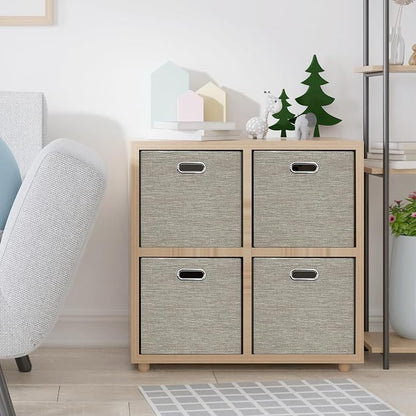 Posprica 15.12"x12.13"x12.01" Storage Cube Bins, Linen Decorative Closet - Image 7