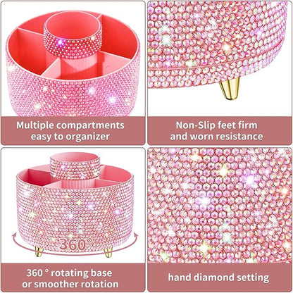 Bling 360° Rotate Makeup Brush Holder Organizer, Makeup Organizers Countertop - Image 3