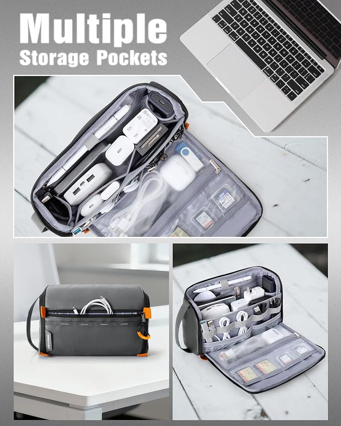 Smasrob Electronics Organizer Travel Case, Tech Bag Charger Pouch, Elastic Bands - Image 2