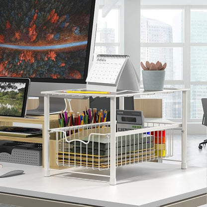 Simple Houseware Stackable Under Sink Cabinet Sliding Basket Organizer Drawer - Image 2