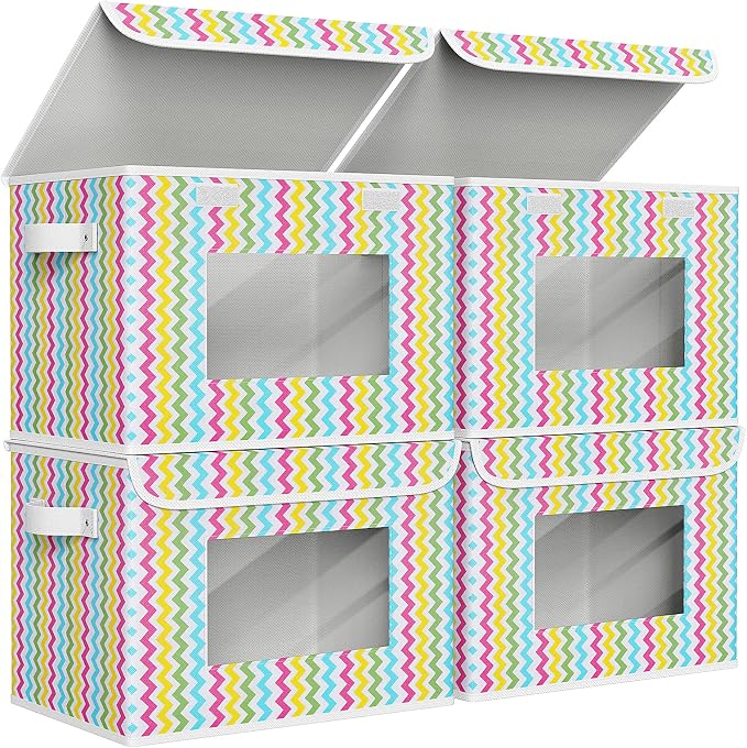 Univivi Fabric Foldable Storage Boxes Large Collapsible Stackable Storage Bins by Univivi