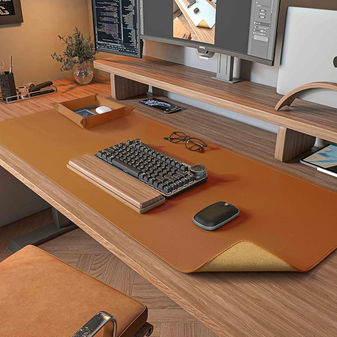 DAWNTREES Dual Sided Desk Mat, Leather Desk Pad, by PremiumDeskPadatDawnTrees
