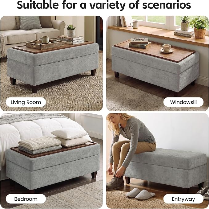 GENTEACO 45" Storage Ottoman Bench - Image 5