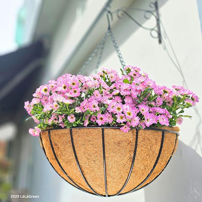 LaLaGreen Hanging Baskets for Plant Outdoor Extra Large Black Metal Wire - Image 8