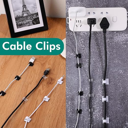 Namalu 60 Pieces Mini Cable Clips Hooks Christmas Light Clips Self Adhesive - Image 6