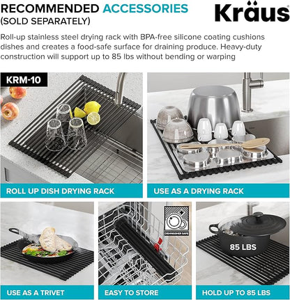KRAUS Dex 25-inch Undermount 16 Gauge Stainless Steel Single Bowl Kitchen Sink - Image 11
