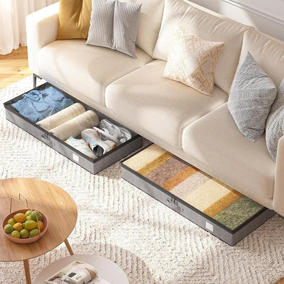 Fixwal Under Bed Storage Containers 4 Pack, Reinforced Underbed Organizer Below - Image 5