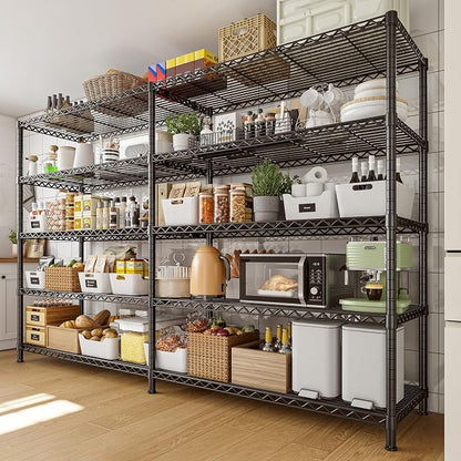 REIBII 72.8" W Storage Shelves Load 1600LBS, 5 Tier Metal Shelving Unit Wire - Image 2