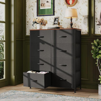 WLIVE Tall Fabric Dresser with 8 Drawers, Storage Tower with Fabric Bins - Image 4