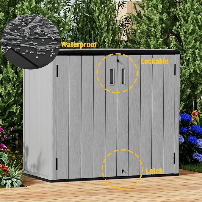 Large Outdoor Storage Box, Resin Sheds&Outdoor Storage Waterproof/Lockable - Image 6