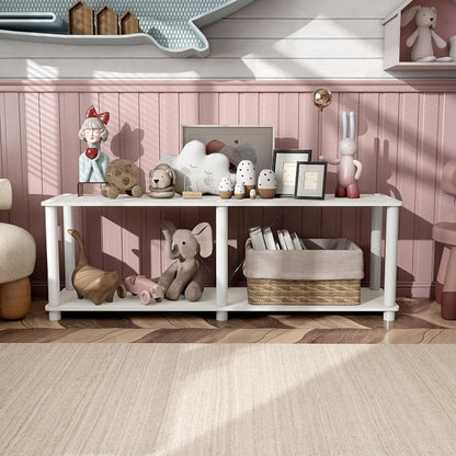 Homes: Inside + Out Apexa Modern 2-Tier Extra Wide Shelving Units, Collectibles - Image 2