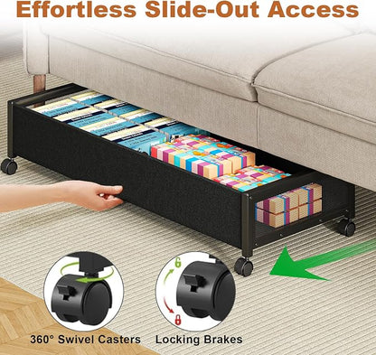 Fokyfok 2 Pack Under the Bed Storage Containers, 36 inch Long Underbed Storage - Image 6