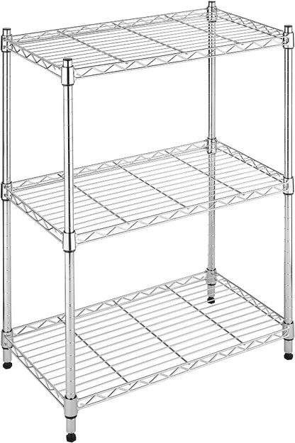 Whitmor 3-Tier Shelving Unit, Metal Storage Shelves, Easy Assembly Home by Whitmor