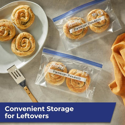 Hefty Press to Close Plastic Freezer Bags, Half Gallon Size - Image 5