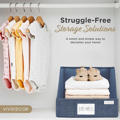 VIVIDECOR Open Front Trapezoid Storage Bins 12x12x10 – Easy Access Closet Shelf - Image 8